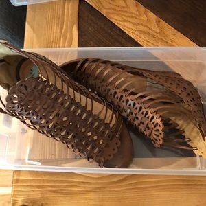 Schutz Gladiator Wedges Sandals